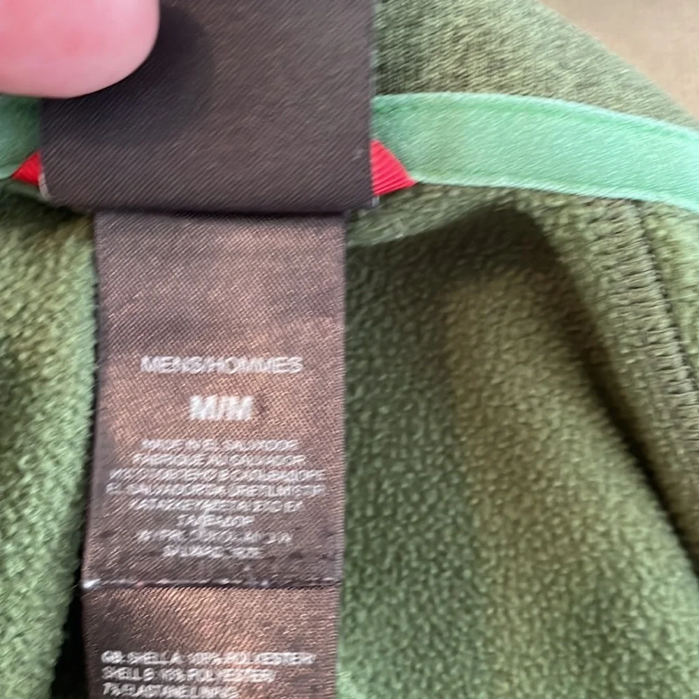 North Face Quarter Zip fleece moss green. 2 small spots on front Otherwise EUC - Picture 8 of 8